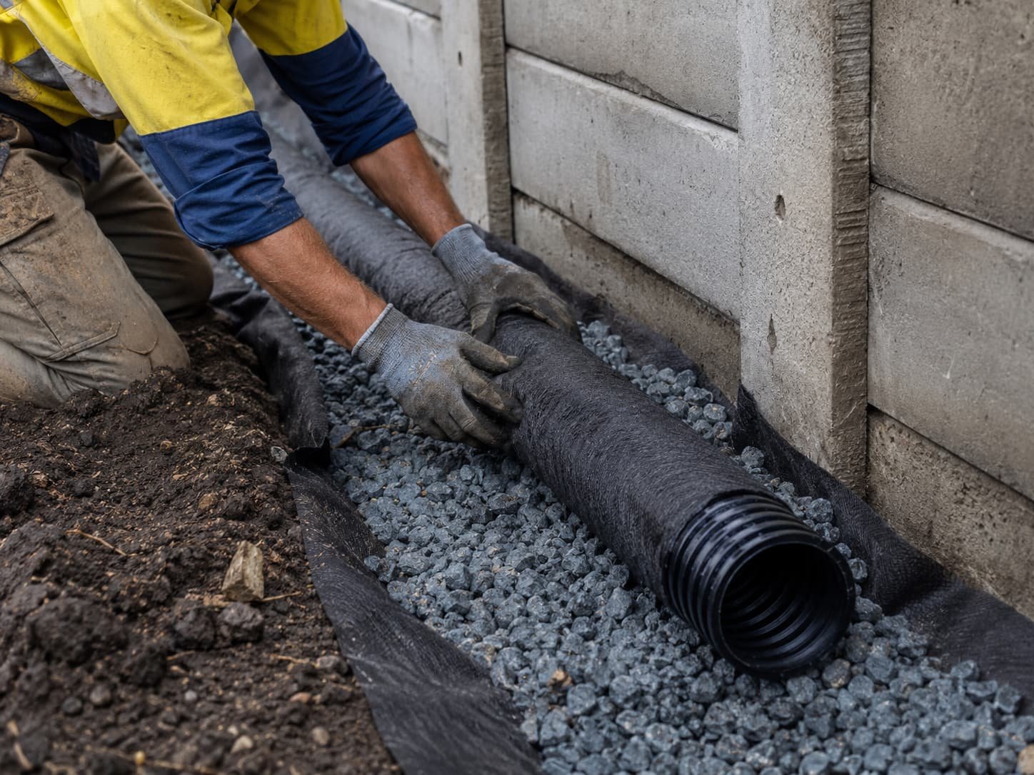 retaining wall drainage